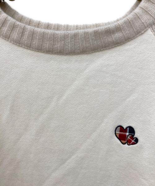 BLUE LABEL CRESTBRIDGE（ブルーレーベルクレストブリッジ）BLUE LABEL CRESTBRIDGE (ブルーレーベルクレストブリッジ) 袖切替スウェット ホワイト サイズ:SIZE 38の古着・服飾アイテム