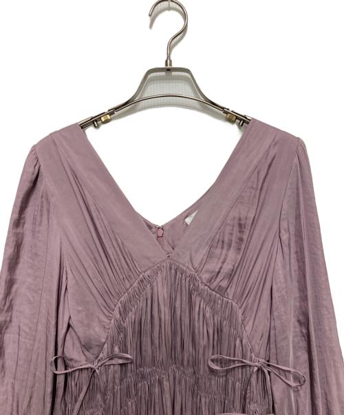 HER LIP TO（ハーリップトゥ）Her lip to (ハーリップトゥ) Side Bow Vintage Twill Dress ピンク サイズ:Mの古着・服飾アイテム