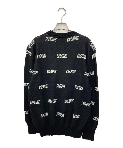 TTT MSW（ティー）TTT MSW (ティー) creative drug store (クリエイティヴドラッグストア) 総柄ニット ブラック サイズ:Mの古着・服飾アイテム