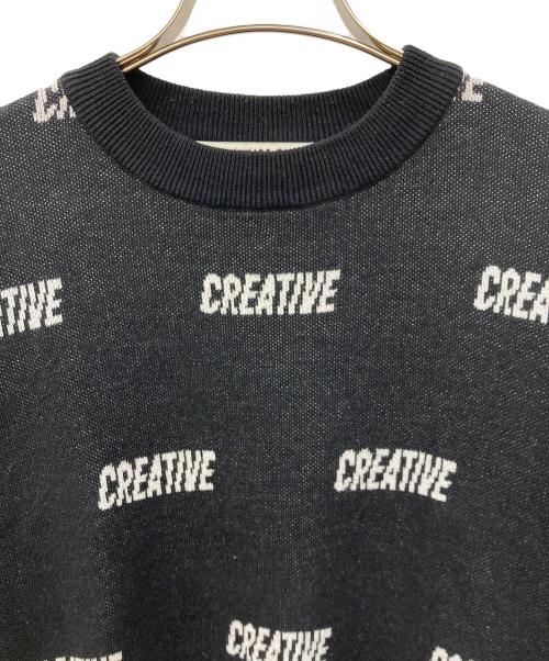 TTT MSW（ティー）TTT MSW (ティー) creative drug store (クリエイティヴドラッグストア) 総柄ニット ブラック サイズ:Mの古着・服飾アイテム