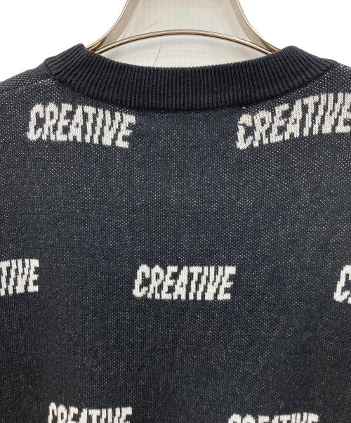 TTT MSW（ティー）TTT MSW (ティー) creative drug store (クリエイティヴドラッグストア) 総柄ニット ブラック サイズ:Mの古着・服飾アイテム