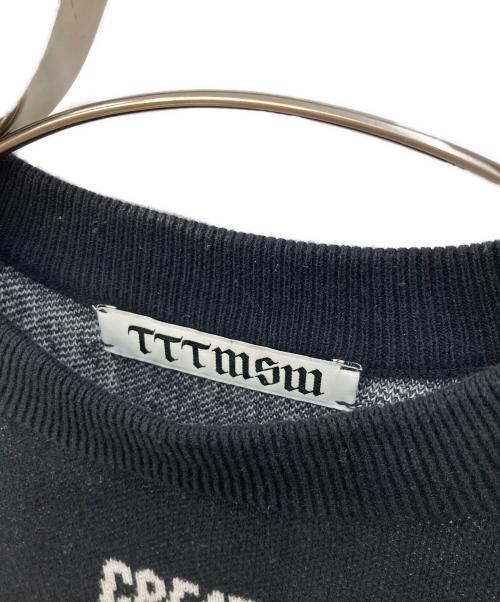 TTT MSW（ティー）TTT MSW (ティー) creative drug store (クリエイティヴドラッグストア) 総柄ニット ブラック サイズ:Mの古着・服飾アイテム