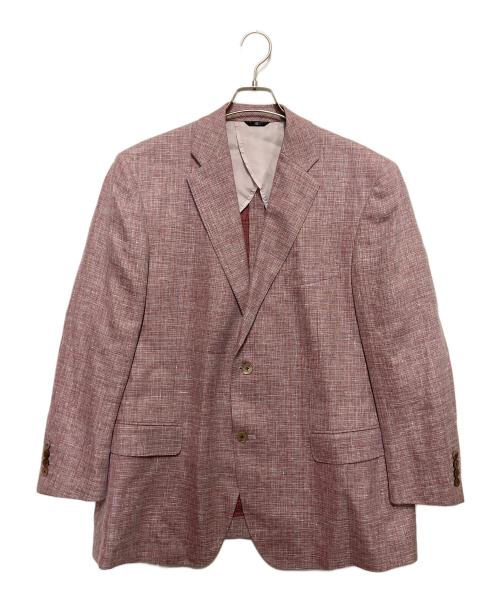 LANVIN COLLECTION（ランバンコレクション）LANVIN COLLECTION (ランバンコレクション) ウール×リネン×シルクツイード2Bジャケット レッド サイズ:SIZET50の古着・服飾アイテム