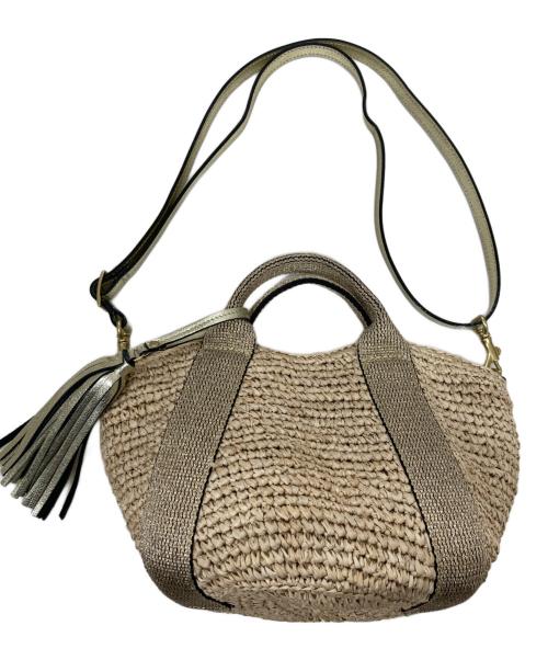 VIOLAd'ORO（ヴィオラドーロ）VIOLAd'ORO (ヴィオラドーロ) カゴバッグ ベージュの古着・服飾アイテム