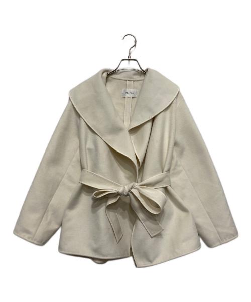 FRAY ID（フレイ アイディー）FRAY ID (フレイ アイディー) ショールカラーショートリバーコート ホワイト サイズ:FREEの古着・服飾アイテム