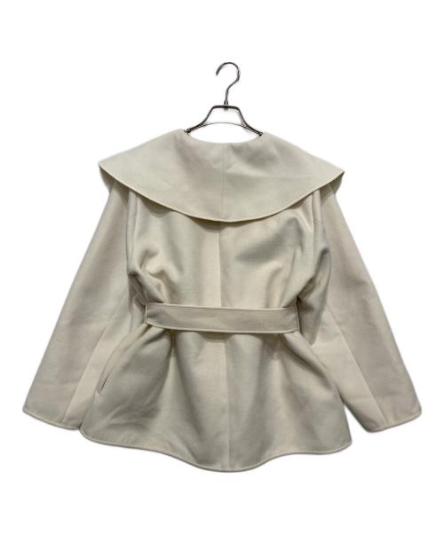 FRAY ID（フレイ アイディー）FRAY ID (フレイ アイディー) ショールカラーショートリバーコート ホワイト サイズ:FREEの古着・服飾アイテム