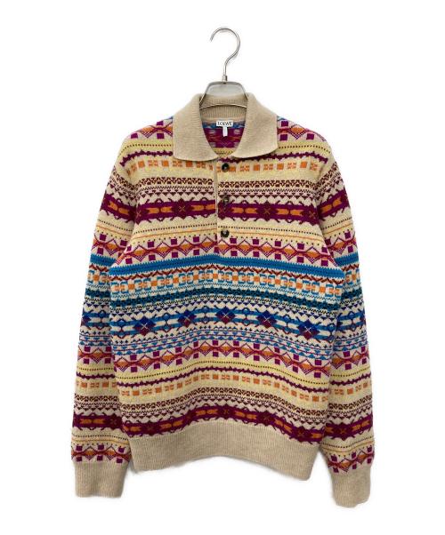 LOEWE（ロエベ）LOEWE (ロエベ) ウールジャカードポロニット マルチカラー サイズ:XSの古着・服飾アイテム
