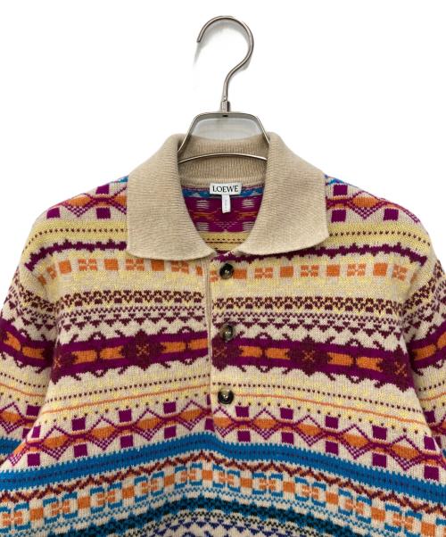 LOEWE（ロエベ）LOEWE (ロエベ) ウールジャカードポロニット マルチカラー サイズ:XSの古着・服飾アイテム