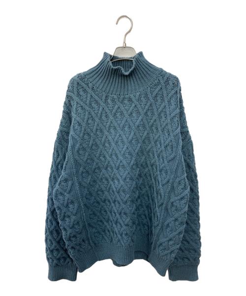 AURALEE（オーラリー）AURALEE (オーラリー) オーバーサイズケーブルニット ブルー サイズ:不明の古着・服飾アイテム