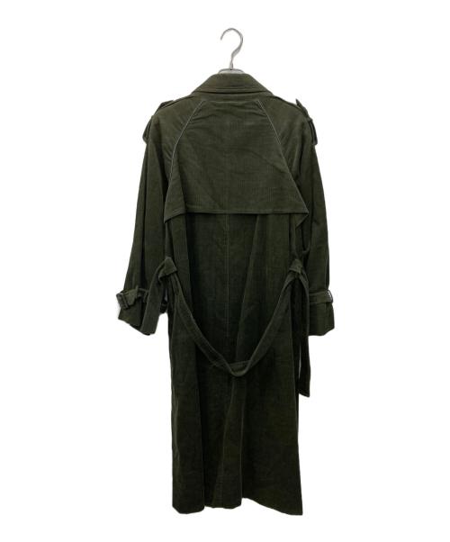 Yves Saint Laurent（イヴサンローラン）Yves Saint Laurent (イヴサンローラン) コーデュロイステンカラーコート グリーン サイズ:Mの古着・服飾アイテム