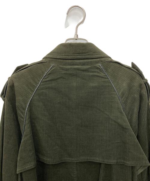 Yves Saint Laurent（イヴサンローラン）Yves Saint Laurent (イヴサンローラン) コーデュロイステンカラーコート グリーン サイズ:Mの古着・服飾アイテム