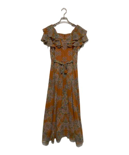 GRACE CONTINENTAL（（グレースコンチネンタル）GRACE CONTINENTAL (（グレースコンチネンタル) オーナメントフリルワンピース オレンジ サイズ:Sの古着・服飾アイテム