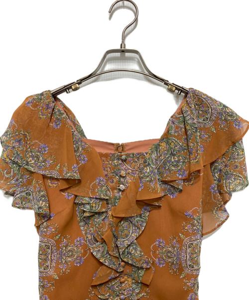 GRACE CONTINENTAL（（グレースコンチネンタル）GRACE CONTINENTAL (（グレースコンチネンタル) オーナメントフリルワンピース オレンジ サイズ:Sの古着・服飾アイテム