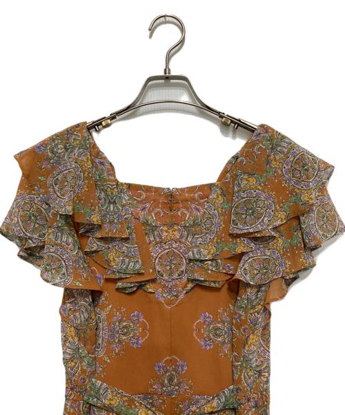 GRACE CONTINENTAL（（グレースコンチネンタル）GRACE CONTINENTAL (（グレースコンチネンタル) オーナメントフリルワンピース オレンジ サイズ:Sの古着・服飾アイテム