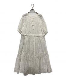 troisiemechaco（トロワズィエムチャコ）の古着「カットワークワンピース」｜ホワイト