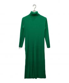 THREE DOTS（スリードッツ）の古着「Wool outfit aline long dress」｜グリーン
