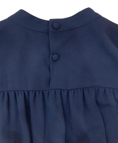 green label relaxing（グリーンレーベルリラクシング）green label relaxing (グリーンレーベルリラクシング) ジョーゼット ハイネック ギャザー ワンピース ネイビー サイズ:SIZE Free 未使用品の古着・服飾アイテム