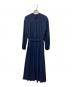 green label relaxing (グリーンレーベルリラクシング) ジョーゼット ハイネック ギャザー ワンピース ネイビー サイズ:SIZE Free 未使用品：3500円