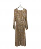 GRACE CONTINENTAL（グレースコンチネンタル）の古着「フラワードット刺繍ワンピース」｜ベージュ