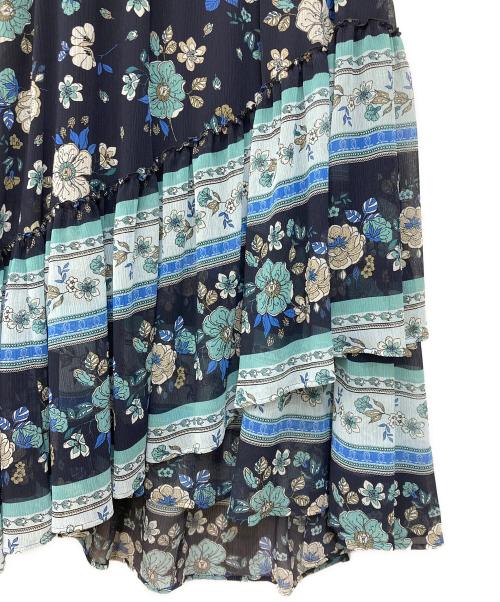 GRACE CONTINENTAL（（グレースコンチネンタル）GRACE CONTINENTAL (（グレースコンチネンタル) サラサプリントイレヘムスカート ネイビー サイズ:Sの古着・服飾アイテム