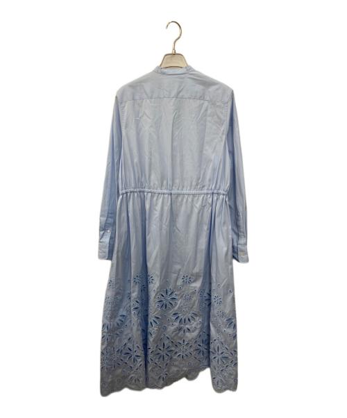 POLO RALPH LAUREN（ポロ・ラルフローレン）POLO RALPH LAUREN (ポロ・ラルフローレン) アイレットエンブロイダード コットン シャツドレス スカイブルー サイズ:SIZE 2の古着・服飾アイテム