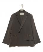 CULLNIクルニ）の古着「Double Satin Zip Pocket Tailored Jacket」｜グレー