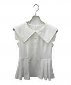 Reneルネ）の古着「ビッグカラーブラウス」｜ホワイト