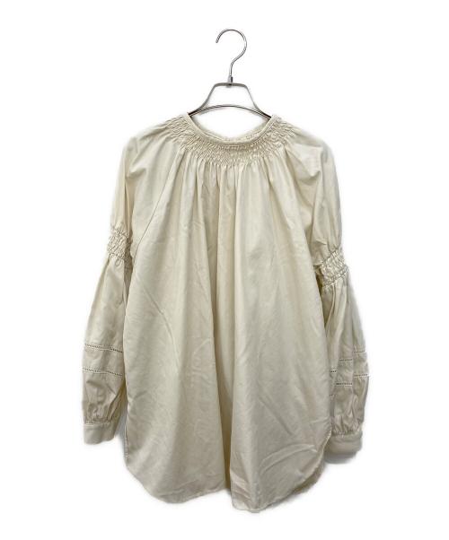 SHIPS（シップス）SHIPS (シップス) ハシゴレースシャーリングブラウス ホワイト サイズ:なしの古着・服飾アイテム