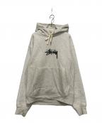 stussyステューシー）の古着「STOCK APPLIQUE HOODIE」｜グレー