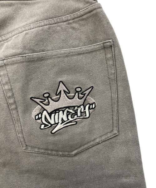 9090（9090）9090 (9090) King Logo Vintage Baker Pants グレー サイズ:Lの古着・服飾アイテム