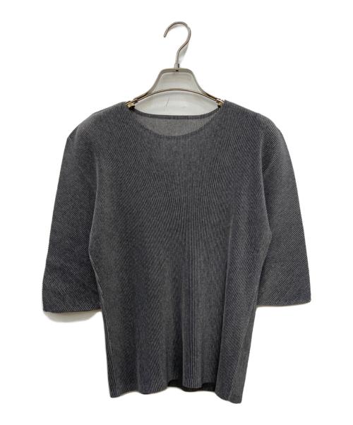 PLEATS PLEASE（プリーツプリーズ）PLEATS PLEASE (プリーツプリーズ) 細プリーツTシャツ グレー サイズ:3の古着・服飾アイテム