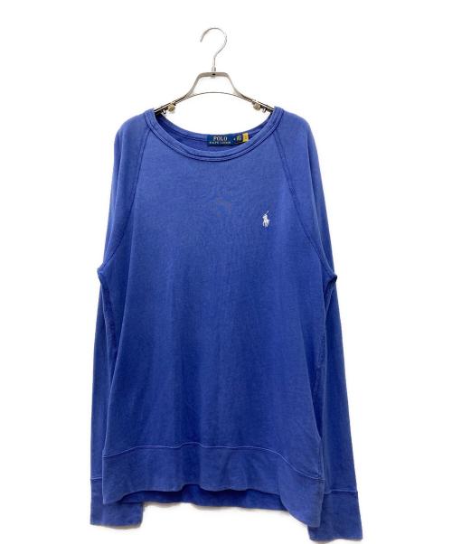 POLO RALPH LAUREN（ポロ・ラルフローレン）POLO RALPH LAUREN (ポロ・ラルフローレン) ワンポイント刺繍カットソー ブルー サイズ:Mの古着・服飾アイテム
