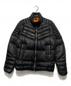 DIESELディーゼル）の古着「ライダースダウンジャケット」｜ブラック