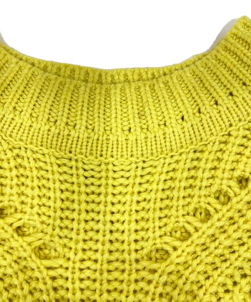 ARMANI EXCHANGE（アルマーニ エクスチェンジ）ARMANI EXCHANGE (アルマーニ エクスチェンジ) ケーブルニット イエロー サイズ:Sの古着・服飾アイテム