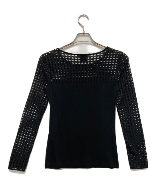ARMANI EXCHANGE（アルマーニ エクスチェンジ）ARMANI EXCHANGE (アルマーニ エクスチェンジ) メッシュカットソー ブラック サイズ:XSの古着・服飾アイテム