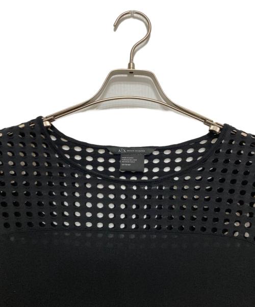 ARMANI EXCHANGE（アルマーニ エクスチェンジ）ARMANI EXCHANGE (アルマーニ エクスチェンジ) メッシュカットソー ブラック サイズ:XSの古着・服飾アイテム