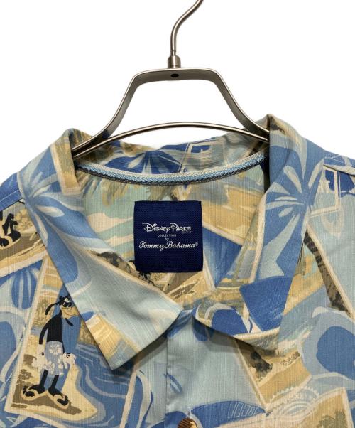 DISNEY（ディズニー）Disney (ディズニー) TOMMY BAHAMA (トミーバハマ) シルクアロハシャツ ブルー サイズ:XXLの古着・服飾アイテム