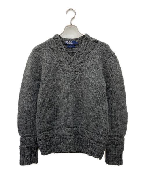 POLO RALPH LAUREN（ポロ・ラルフローレン）POLO RALPH LAUREN (ポロ・ラルフローレン) ウールハンドニット グレー サイズ:Mの古着・服飾アイテム