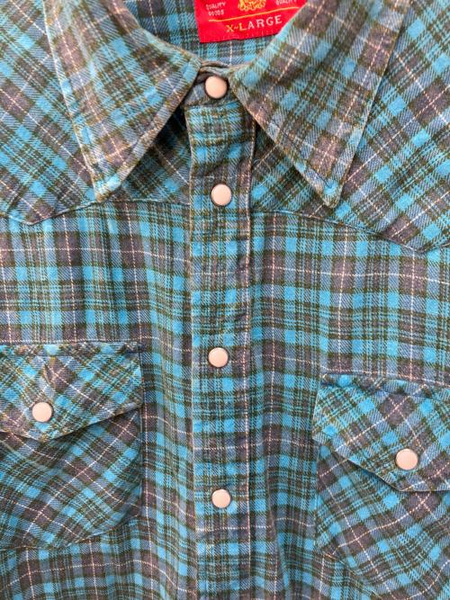 WOOLRICH（ウールリッチ）WOOLRICH (ウールリッチ) チェックウエスタンシャツ グリーン サイズ:XLの古着・服飾アイテム