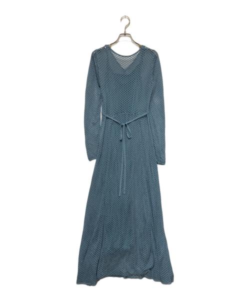 LAGUNA MOON（ラグナムーン）LAGUNA MOON (ラグナムーン) オープンワークパターンニットワンピース ブルー サイズ:Mの古着・服飾アイテム