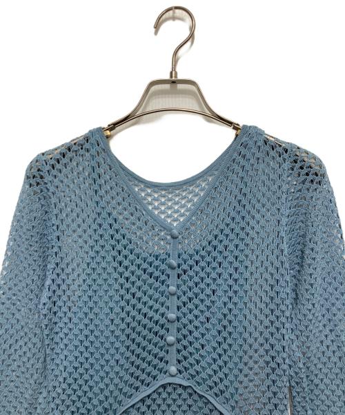 LAGUNA MOON（ラグナムーン）LAGUNA MOON (ラグナムーン) オープンワークパターンニットワンピース ブルー サイズ:Mの古着・服飾アイテム