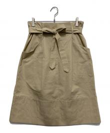 Max Mara WEEK END LINE（マックスマーラ ウイークエンドライン）の古着「ミモレ丈台形スカート」｜ベージュ