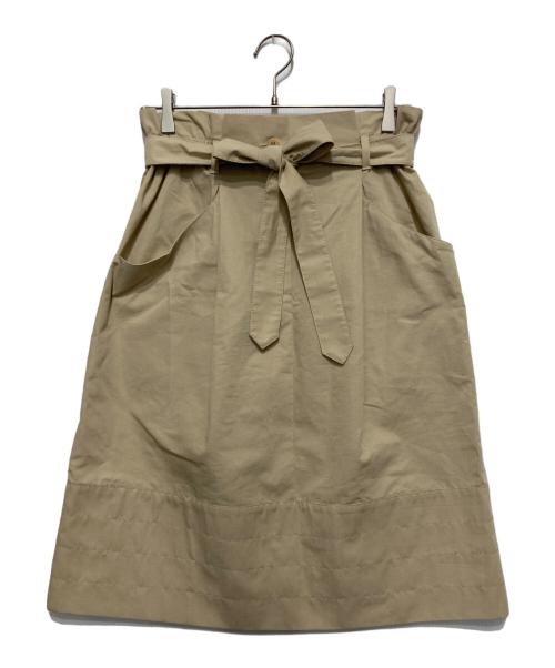 Max Mara WEEK END LINE（マックスマーラ ウイークエンドライン）MAX MARA WEEK END LINE (マックスマーラ ウイークエンドライン) ミモレ丈台形スカート ベージュ サイズ:Mの古着・服飾アイテム