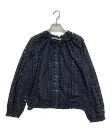 theory luxe（セオリーリュクス）の古着「エンブロイダリー シャツブルゾン」｜ネイビー