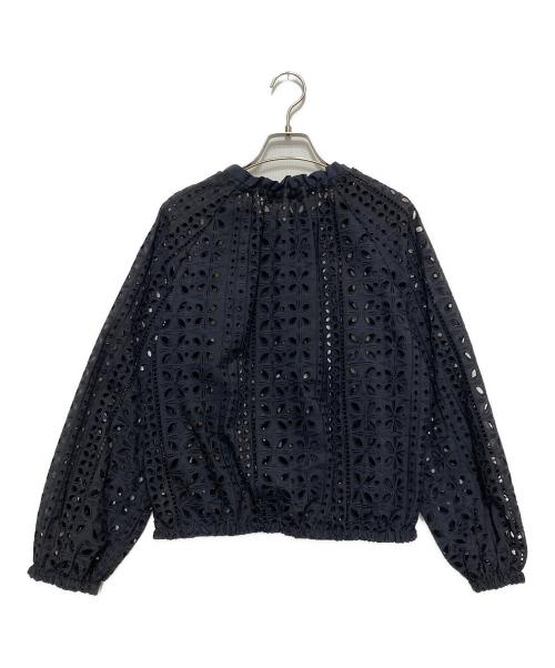 theory luxe（セオリーリュクス）theory luxe (セオリーリュクス) エンブロイダリー シャツブルゾン ネイビー サイズ:Mの古着・服飾アイテム