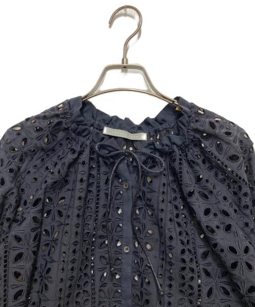 theory luxe（セオリーリュクス）theory luxe (セオリーリュクス) エンブロイダリー シャツブルゾン ネイビー サイズ:Mの古着・服飾アイテム