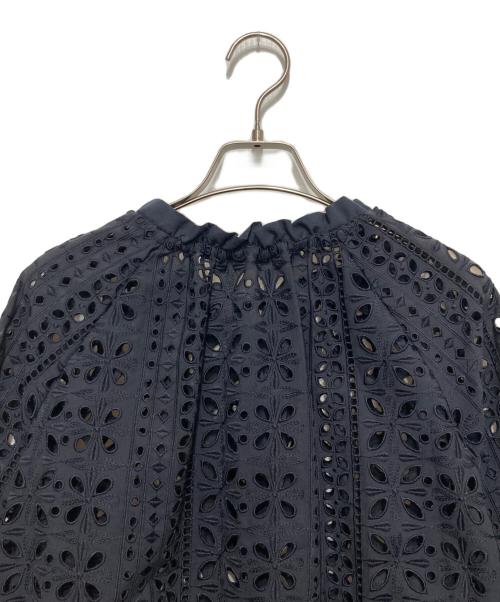 theory luxe（セオリーリュクス）theory luxe (セオリーリュクス) エンブロイダリー シャツブルゾン ネイビー サイズ:Mの古着・服飾アイテム