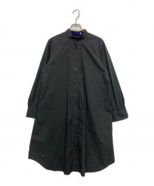 BLUE LABEL CRESTBRIDGE（ブルーレーベルクレストブリッジ）の古着「バンドカラーシャツワンピース」｜ブラック