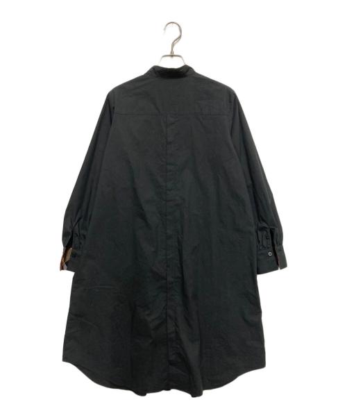 BLUE LABEL CRESTBRIDGE（ブルーレーベルクレストブリッジ）BLUE LABEL CRESTBRIDGE (ブルーレーベルクレストブリッジ) バンドカラーシャツワンピース ブラック サイズ:Sの古着・服飾アイテム