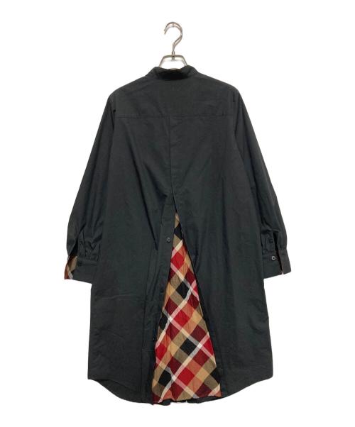 BLUE LABEL CRESTBRIDGE（ブルーレーベルクレストブリッジ）BLUE LABEL CRESTBRIDGE (ブルーレーベルクレストブリッジ) バンドカラーシャツワンピース ブラック サイズ:Sの古着・服飾アイテム